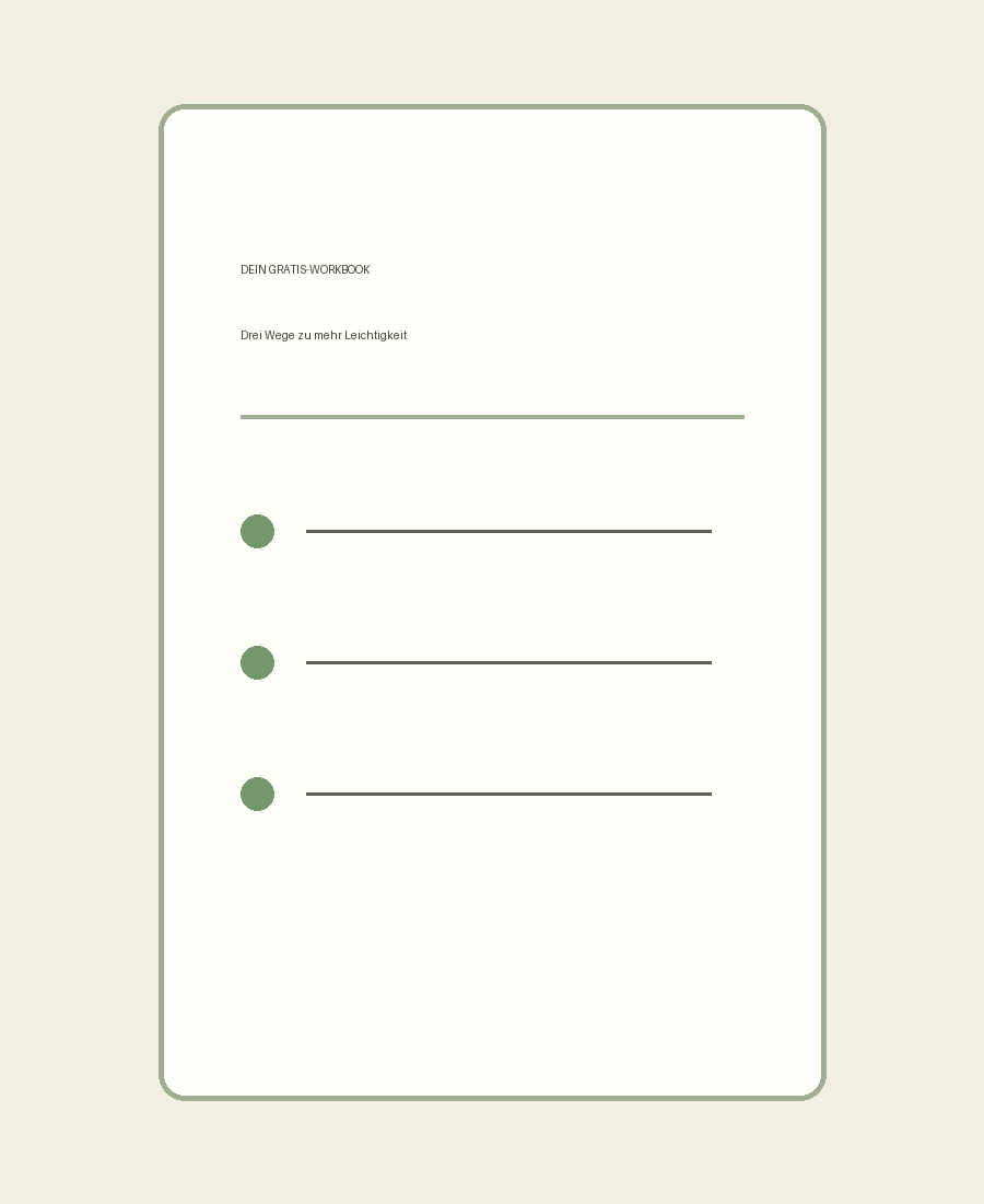 Mockup des Gratis-Workbooks Drei Wege zu mehr Leichtigkeit